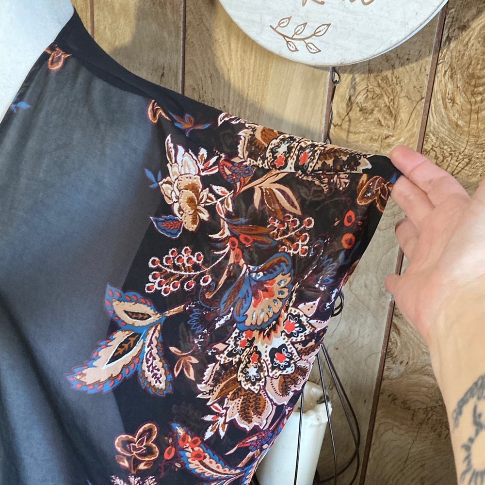 Maurices Multicolor Patterned Kimono - image 4